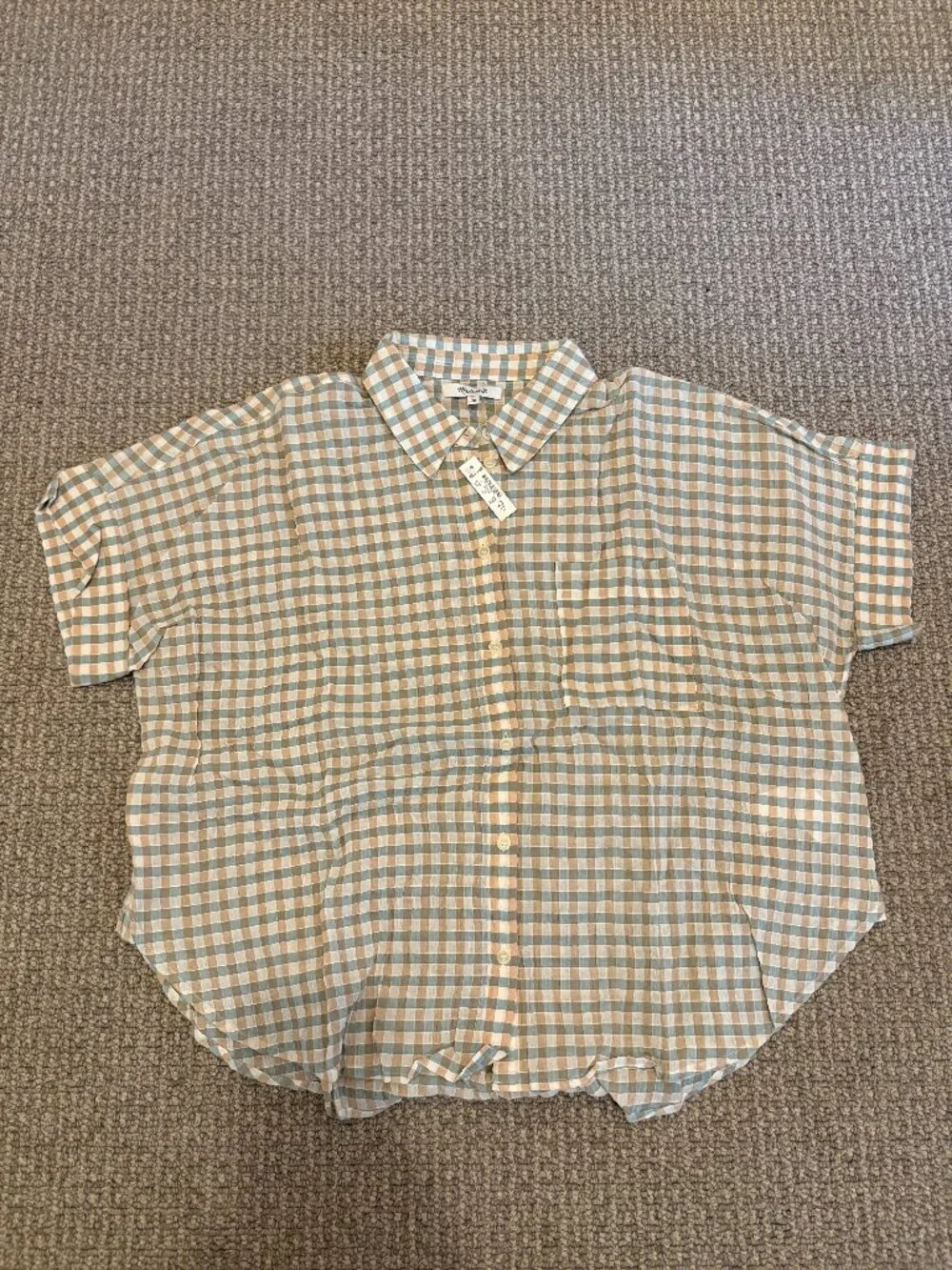 Madewell Gingham Seersucker Daily Shirt Size M New w/Tags
